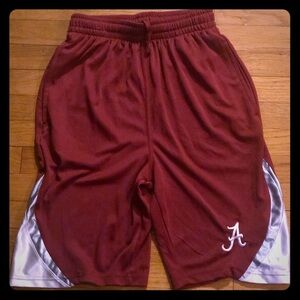 University of Alabama Crimson & White Basketball Shorts Drawstring Waist Size S